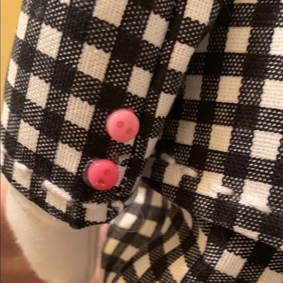 Black and White Polka Check Gnome Decor with pink accent. NWT - Picture 12 of 17
